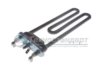 Тэн 2000W, прямой, без отверстия под датчик, L=188 мм, l=17 мм, резинка ровная, сдвоенные клеммы, код 055046, Thermowatt